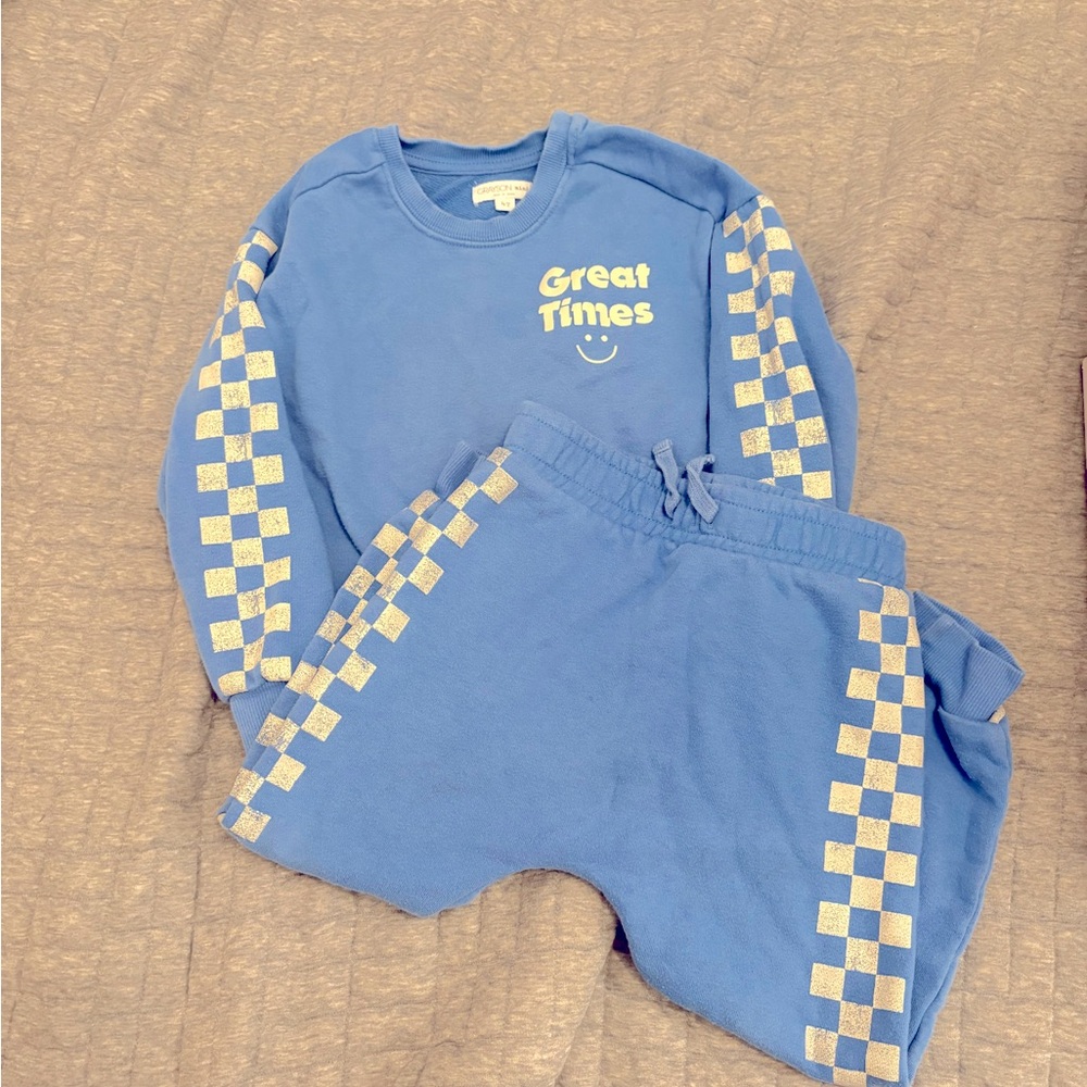 Toddler blue 4T jogger swear set good times